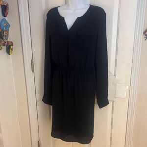 Mossimo Supply Co. Black Long Sleeve midi (knee length) Dress